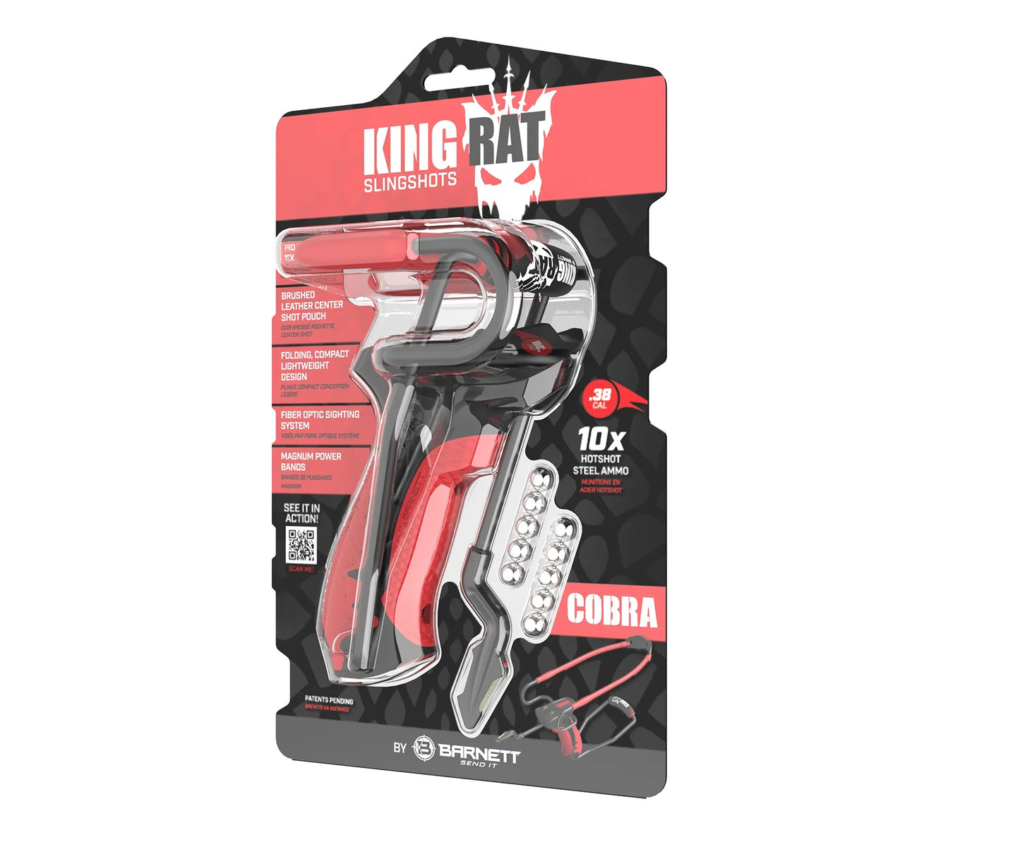 Barnett Cobra™ King Rat Black/Red Slingshots