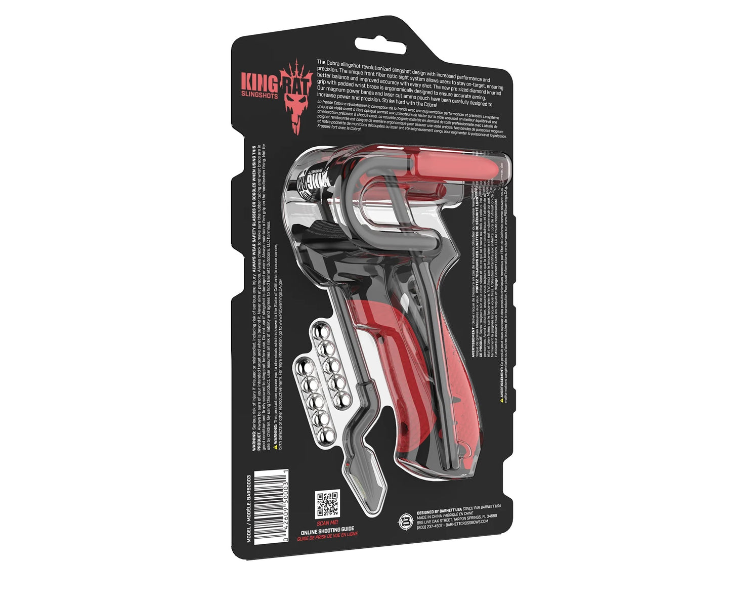 Barnett Cobra™ King Rat Black/Red Slingshots