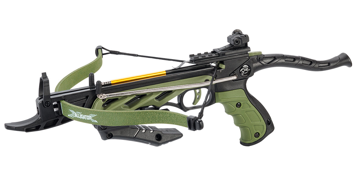 80lbs Self Cocking Pistol Crossbow Arrows Hunting bow 225+FPS Black Military Green