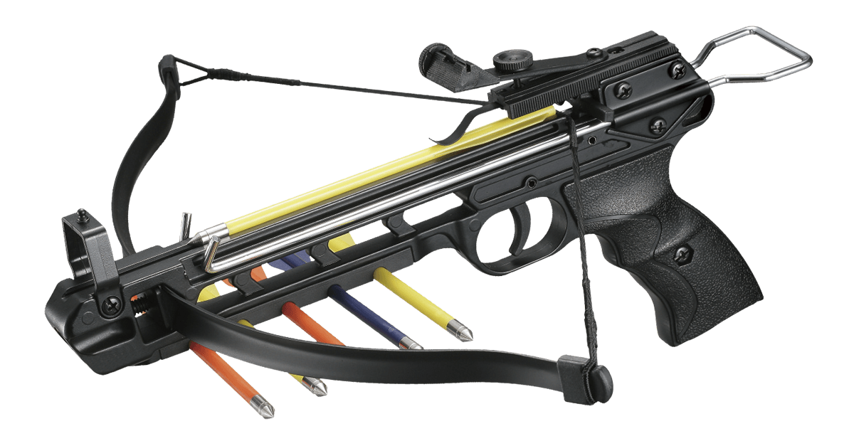 50lbs Powerful Hunting Pistol Crossbow with 5 Arrows Black 150 FPS Cross Bow
