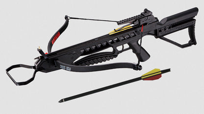 175lbs Deer Hunting Crossbow Cross Bow 245+FPS w/ Stringer, Wax 2 Arrows Black