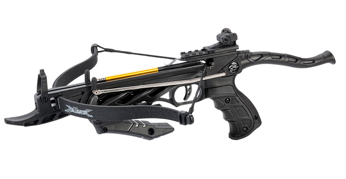 80lbs Self Cocking Pistol Hunting Crossbow Arrows All Black Military 225+FPS 